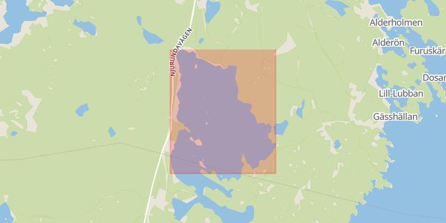 Karta som med röd fyrkant ramar in Sundsvall, Armsjön, Västernorrland