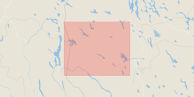 Karta som med röd fyrkant ramar in Tännäs, Fjällnäs, Härjedalen, Jämtlands län