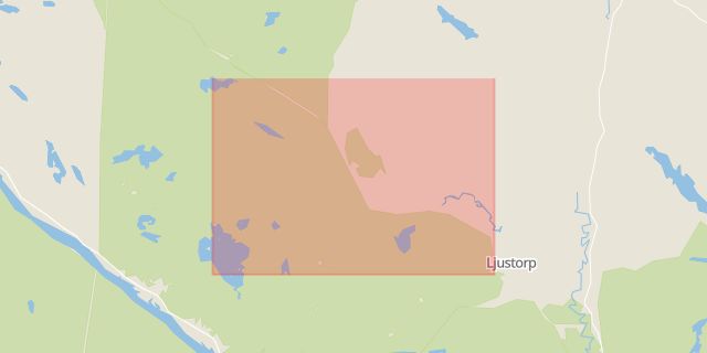 Karta som med röd fyrkant ramar in Lagfors, Ljustorp, Timrå, Västernorrlands län