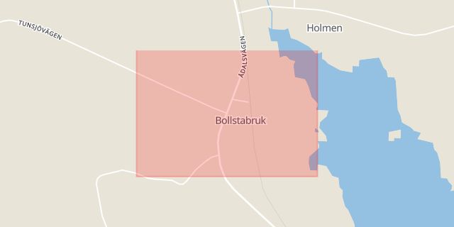 Karta som med röd fyrkant ramar in Bollstabruk, Västernorrland län, Västernorrlands län