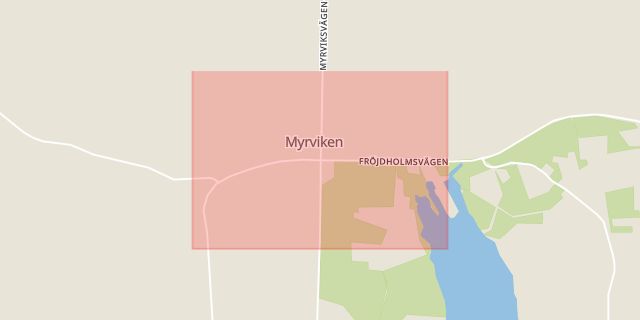 Karta som med röd fyrkant ramar in Myrviken, Berg, Jämtlands län