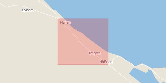 Karta som med röd fyrkant ramar in Hallen, Mattmar, Åre, Jämtlands län