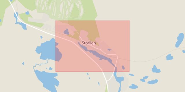 Karta som med röd fyrkant ramar in Storlien, Jämtland, Jämtlands län