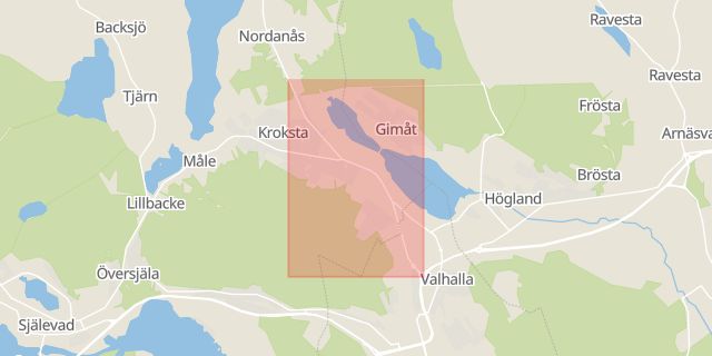 Karta som med röd fyrkant ramar in Björnavägen, Örnsköldsvik, Åvägen, Älandsbro, Härnösand, Västernorrlands län