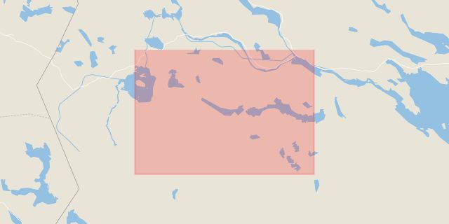 Karta som med röd fyrkant ramar in Vålådalen, Ottsjön, Åre, Jämtlands län