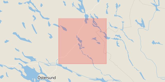 Karta som med röd fyrkant ramar in Krokom, Hammerdal, Jämtland, Jämtlands län