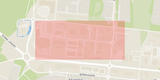 Karta som med röd fyrkant ramar in Formvägen, Ersboda, Umeå, Västerbottens län