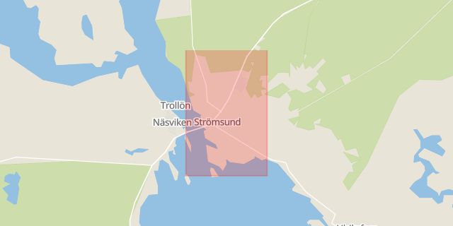 Karta som med röd fyrkant ramar in Strömsunds Kommun, Strömsund, Jämtlands län