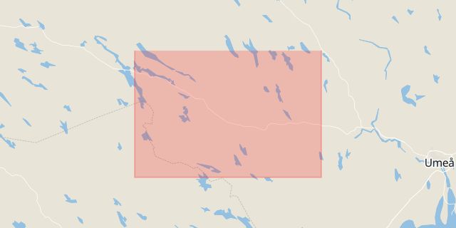 Karta som med röd fyrkant ramar in Bjurholm, Västerbottens län