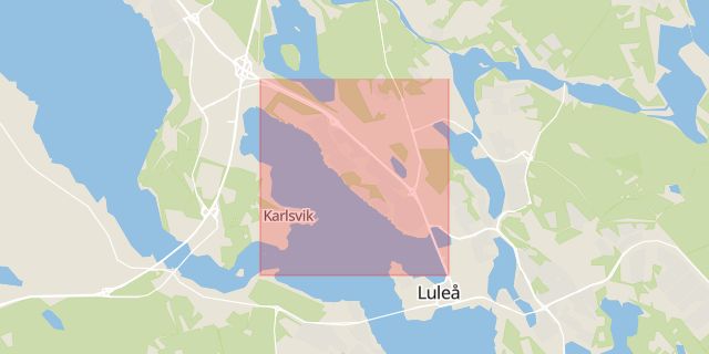 Karta som med röd fyrkant ramar in Norrbottens Län, Luleå, Boden, Norrbotten, Norrbottens län