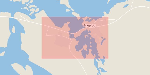 Karta som med röd fyrkant ramar in Högsta, Arjeplog, Norrbottens län