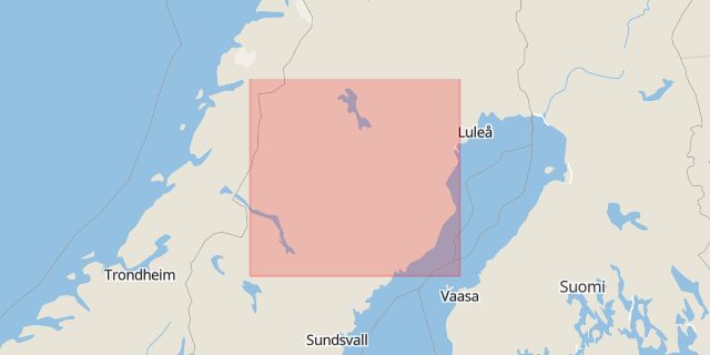 Karta som med röd fyrkant ramar in Sandbackavägen, Ersmarksvägen, Skellefteå, Västerbotten, Västerbottens län
