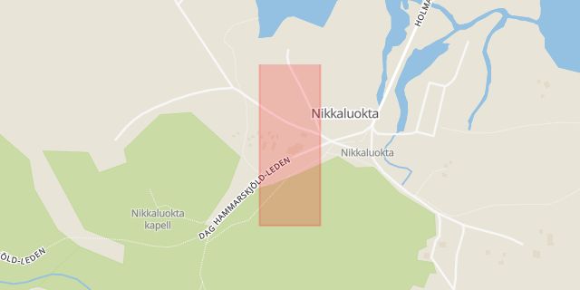 Karta som med röd fyrkant ramar in Kebnekaise Fjällstation, Nikkaluokta, Kiruna, Norrbottens län