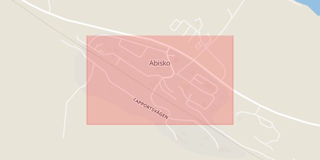 Karta som med röd fyrkant ramar in Abisko, Norrbottens län