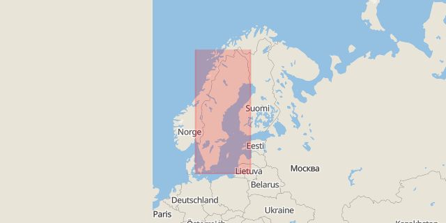 Karta som med röd fyrkant ramar in Hovberget, Sundsvall