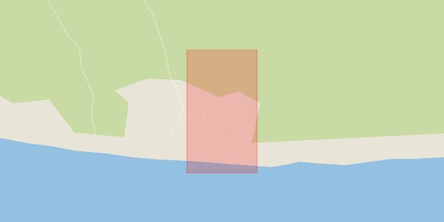 Karta som med röd fyrkant ramar in Skåne, Backåkra, Ystad, Skåne län