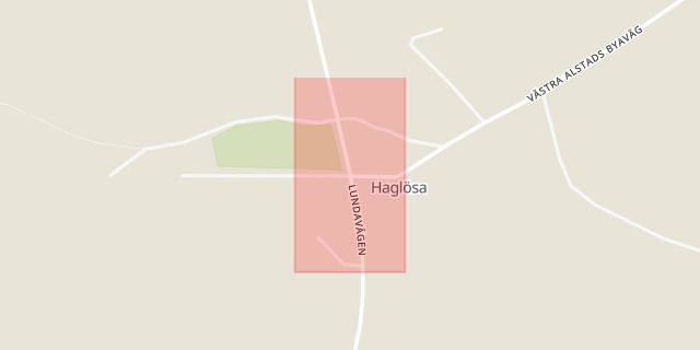 Karta som med röd fyrkant ramar in Haglösa, Stjärna, Trelleborg, Skåne län