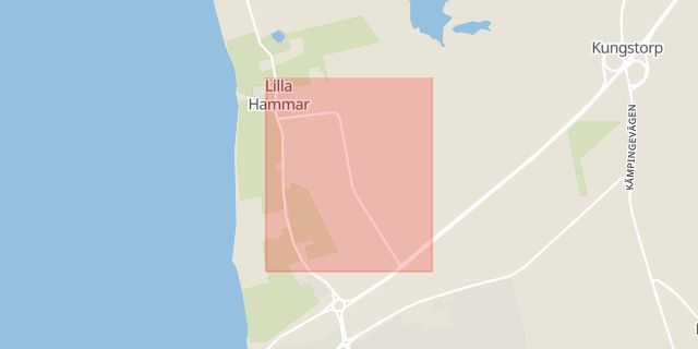 Karta som med röd fyrkant ramar in Foteviksvägen, Vellinge, Skåne län