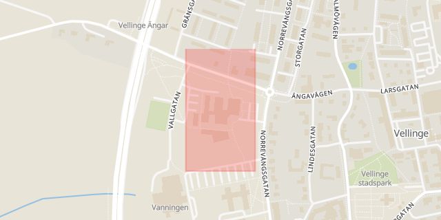 Karta som med röd fyrkant ramar in Klaffbron, Vellinge, Skåne län