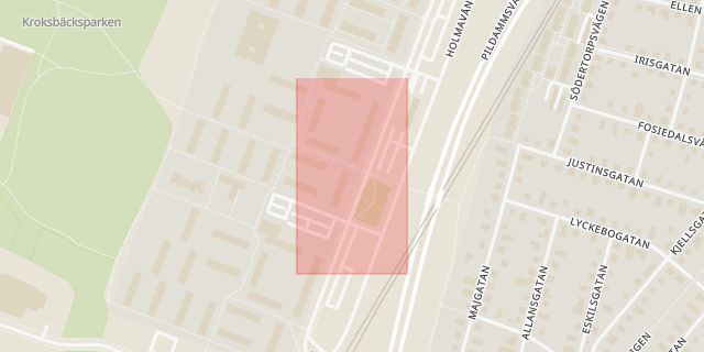 Karta som med röd fyrkant ramar in Holma, Malmö, Skåne län