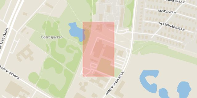 Karta som med röd fyrkant ramar in Lernacken, Sverige, Migrationsverket, Malmö, Skåne län