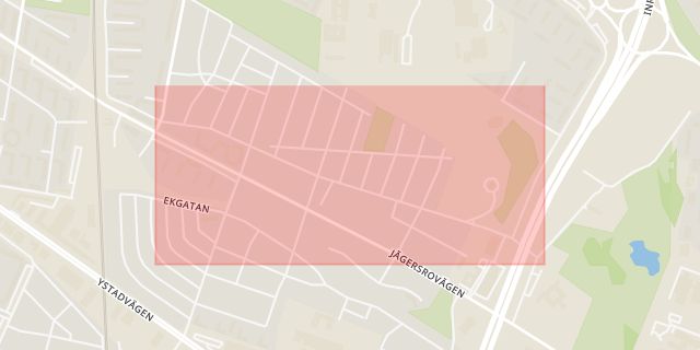 Karta som med röd fyrkant ramar in Botildenborgsvägen, Malmö, Skåne län