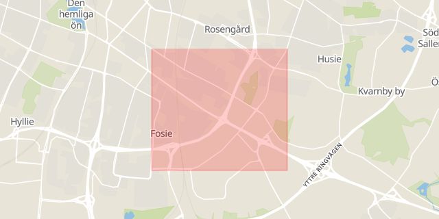 Karta som med röd fyrkant ramar in Fosie, Agnesfridsvägen, Lindängen, Malmö, Skåne län