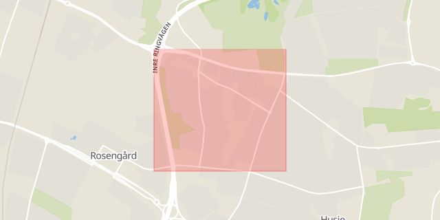 Karta som med röd fyrkant ramar in Videdal, Malmö, Skåne län