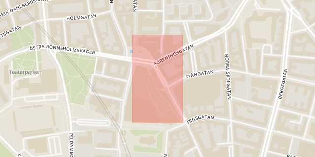 Karta som med röd fyrkant ramar in Kirseberg, Nike, Adidas, Malmö