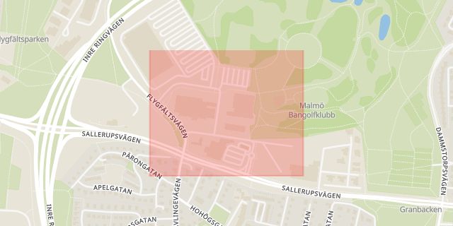 Karta som med röd fyrkant ramar in Cederströmsgatan, Malmö, Skåne län