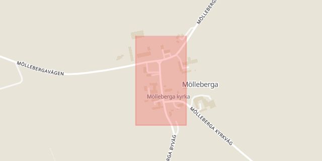 Karta som med röd fyrkant ramar in Mölleberga, Staffanstorp, Skåne län