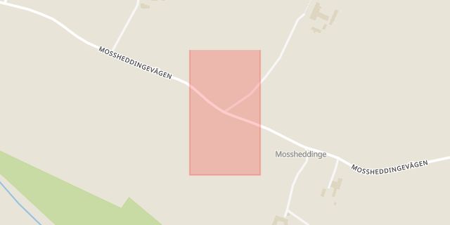 Karta som med röd fyrkant ramar in Mossheddinge, Staffanstorp, Skåne län