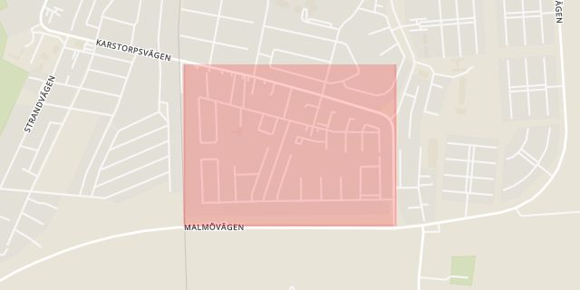Karta som med röd fyrkant ramar in Karstorp, Lomma, Skåne län