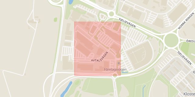 Karta som med röd fyrkant ramar in Lomma, Företagsvägen, Lund, Skåne län