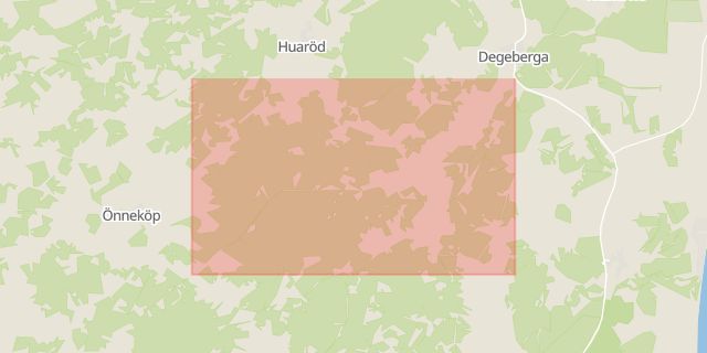 Karta som med röd fyrkant ramar in Forsakarsvägen, Degeberga, Kristianstad, Skåne län