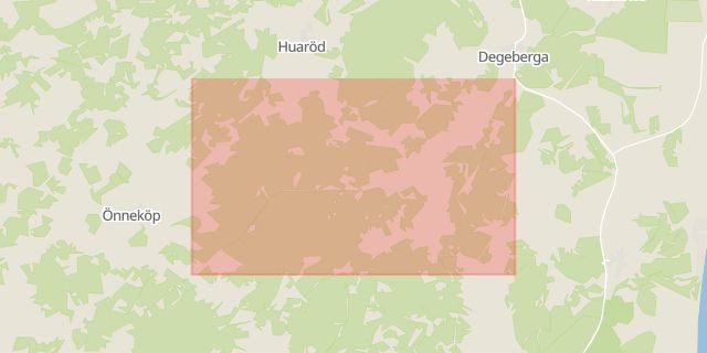 Karta som med röd fyrkant ramar in Hörröd, Forsakarsvägen, Kristianstad, Skåne län