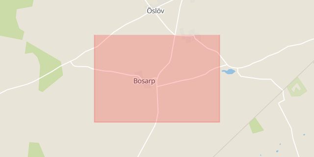 Karta som med röd fyrkant ramar in Bosarp, Öslöv, Eslöv, Skåne län