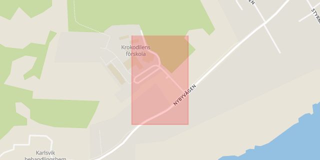 Karta som med röd fyrkant ramar in Elevvägen, Höör, Skåne län