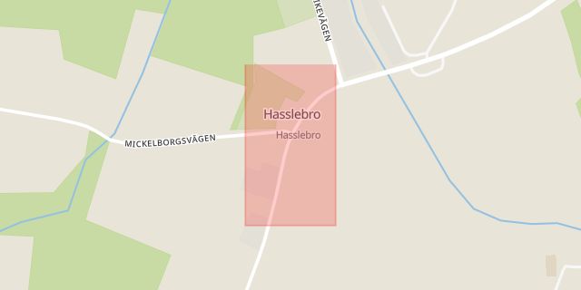 Karta som med röd fyrkant ramar in Munkarp, Hasslebro, Höör, Skåne län