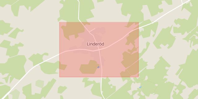 Karta som med röd fyrkant ramar in Linderöd, Kristianstad, Skåne län