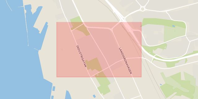 Karta som med röd fyrkant ramar in Miatorp, Helsingborg, Skåne län