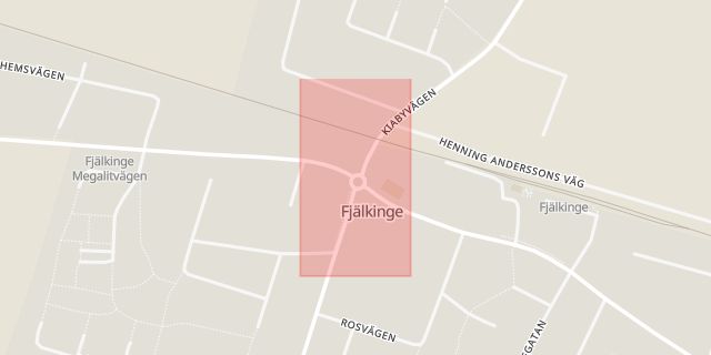 Karta som med röd fyrkant ramar in Fjälkinge, Kristianstad, Skåne län