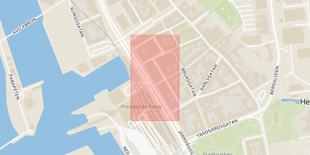 Karta som med röd fyrkant ramar in Stockholm, Helsingborg, Skåne län