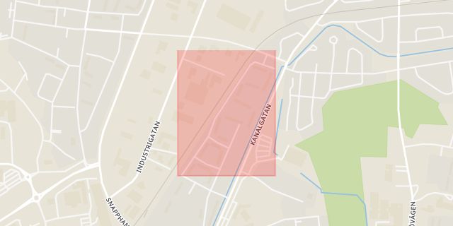 Karta som med röd fyrkant ramar in Grönbetesvägen, Kristianstad, Skåne län
