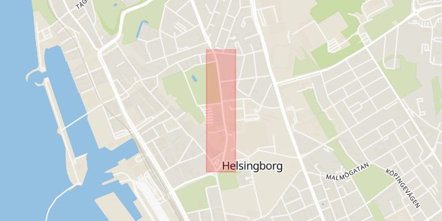 Karta som med röd fyrkant ramar in Bergaliden, Helsingborg, Skåne län