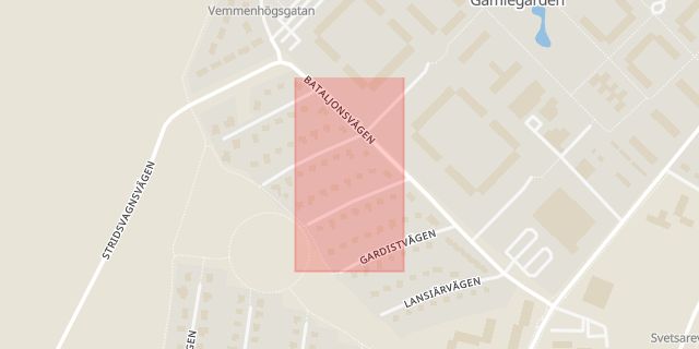 Karta som med röd fyrkant ramar in Näsby, Kristianstad, Skåne län