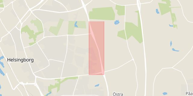 Karta som med röd fyrkant ramar in Adolfsberg, Österleden, Helsingborg, Skåne län