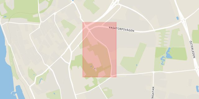Karta som med röd fyrkant ramar in Lägervägen, Helsingborg, Skåne län