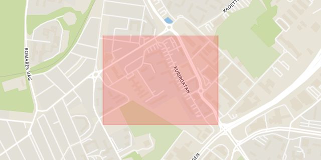 Karta som med röd fyrkant ramar in Kurirgatan, Helsingborg, Skåne län