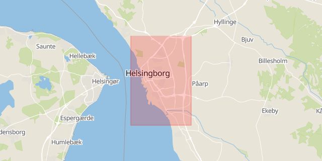 Karta som med röd fyrkant ramar in Halmstad, Olympia, Helsingborg, Skåne län